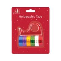 holographic tape with dispenser 6 assorted tape colours pack of 12