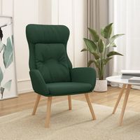 vidaxl sillon de relax de tela verde oscuro