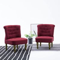 vidaxl sillones de estilo frances 2 unidades de tela color vino tinto