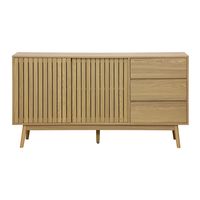 comoda de madera escandinava con 2 puertas y 3 cajones