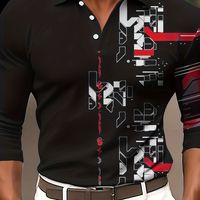 camisa de manga larga de moda comoda y casual para hombre con patron geometrico de moda camisa de golf para hombre camisa de tenis para hombre ropa de hombre para golf ecuestre