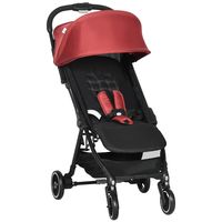 homcom silla de paseo ligera plegable cochecito para bebe 0-36 meses con capota y respaldo reclinable 82x51x102 cm rojo