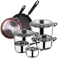 san ignacio toledo bateria de cocina 8 piezas  set de 2 sartenes premium