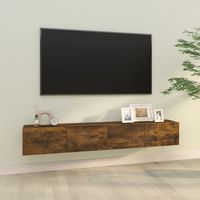 vidaxl muebles de pared de tv 2 uds madera roble ahumado 100x30x30 cm