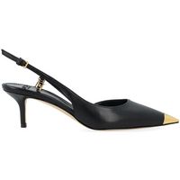 elisabetta franchi zapatos de tacon slingback en napa negra con virola para mujer