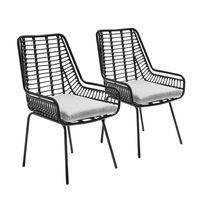 2 sillas de jardin de ratan sintetico y acero