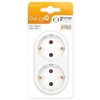 garza adaptador schuko doble frontal