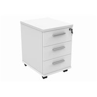 mobile under desk office storage unit 3 drawers arctic white