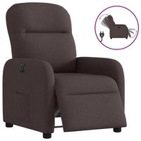 vidaxl sillon reclinable electrico tela marron oscuro