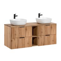 mueble lavabo 2 nichos estratificado marron