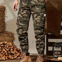 pantalones deportivos de algodon elastico y comodo con estampado de camuflaje para hombres