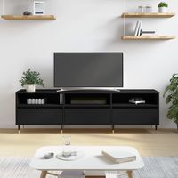 vidaxl mueble de tv madera contrachapada negro 150x30x445 cm