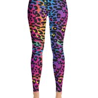 leggings estampados de leopardo coloridos leggings largos y ajustados de cintura alta y sexy ropa de mujer