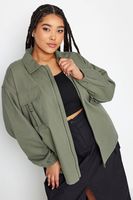 yours cazadora caqui bomber utility en algodon mujer curvy y tallas grandes yours