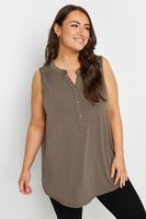 yours blusa sin mangas marron  mujer curvy y tallas grandes yours