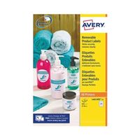 avery removable labels 37mm dia 24 per sheet white pack of 600