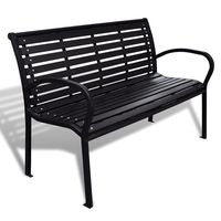 vidaxl banco de jardin acero y wpc negro 125 cm