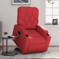 vidaxl sillon reclinable de masaje de pie cuero artificial rojo