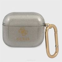 funda guess silicona para apple airpods 3 negro glitter modelo gua3ucg4gk