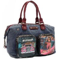 nicole lee bolso de mano bolso de denim lavado hollywood drive para mujer