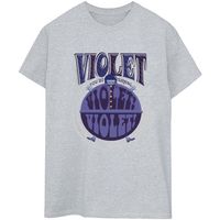 willy wonka camiseta manga larga violet turning violet para mujer