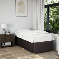 vidaxl estructura de cama sin colchon tela marron oscuro 100x200 cm