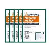 announce magnetic frames a4 green 5 pack aa07543