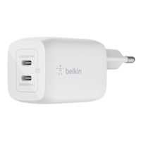 belkin boostcharge pro cargador de pared doble usb-c gan pps de 65 w