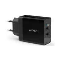 anker powerport ii 2 cargador usb de pared 24w negro