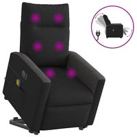 vidaxl sillon de masaje electrico reclinable elevable tela negro