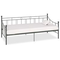 vidaxl estructura de cama sin colchon metal gris 90x200 cm