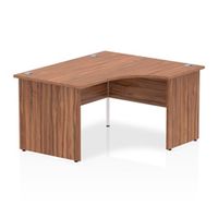 impulse 1400mm right crescent desk walnut top panel end leg