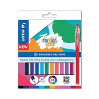 pilot frixion ball stick erasable gel pens wallet assorted pack 12