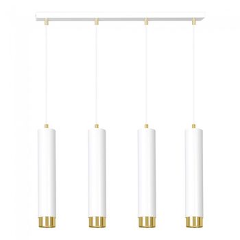 Regleta colgante mura blanco/oro (4 luces)