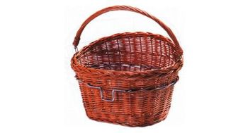 Cremallera delantera klickfix wicker con asa y soporte de manillar marron