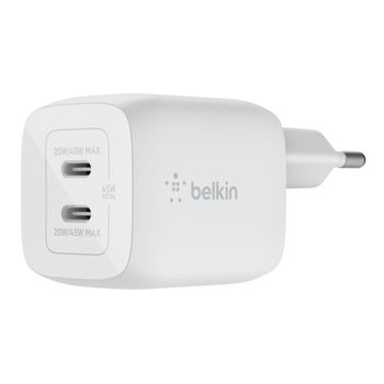 Belkin Cargador de Pared USB-C GaN Doble con PPS de 45 W Blanco