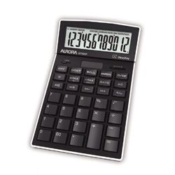 Aurora DT920P Desk Calculator Battery/Solar Power 12 Digit - DT920P