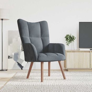 vidaXL Sillón de relax de terciopelo gris oscuro