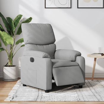 vidaXL Sillón reclinable eléctrico tela gris claro