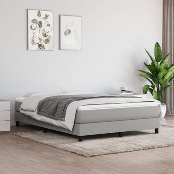 vidaXL Cama sin colchón tela gris claro 140x190 cm