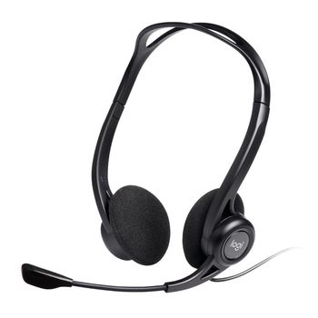 Logitech 960 Auriculares con Cable, Sonido Estéreo con Micrófono Supresión de Ruido PC/Mac/Portátil