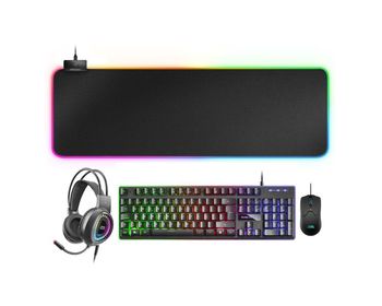 Kit Combo Pack 4en1 Rgb Negro Mcpex Mars Gaming