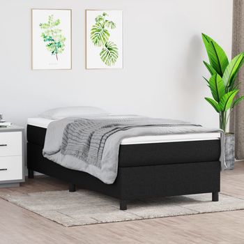 vidaXL Estructura de cama sin colchón tela negro 100x200 cm