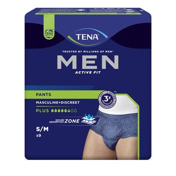 tena men active fit pants talla m 9 unidades