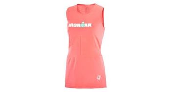 Camiseta de tirantes compressport mujer ironman seaside coral