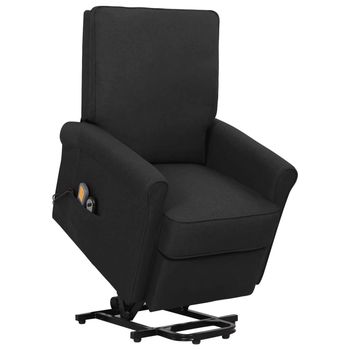 vidaXL Sillón de masaje elevable tela negro