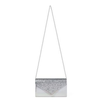 Bolso de mano de fiesta para mujer con lentejuelas brillantes, bolso bandolera de material PU