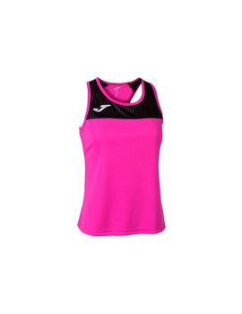 Camiseta de tenis tirantes joma montreal mujer rosa flúor negro