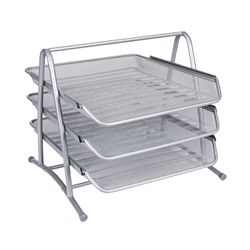 Q-Connect 3 Tier Letter Tray Silver Ref KF00822