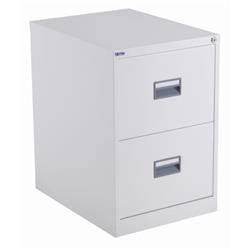 Legato Steel 2 Drawer Filing Cabinet - White Ref TCS2FC-WH